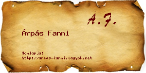 Árpás Fanni névjegykártya